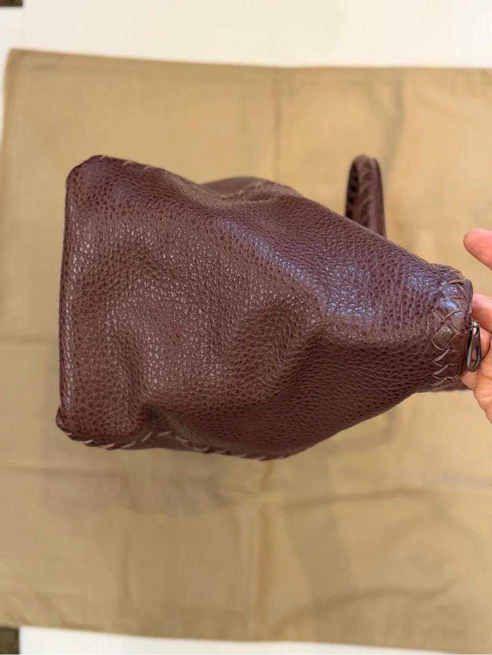 Bottega Veneta Leather Weekender Bag in Dark Brown